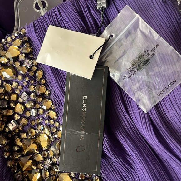 NWT BCBG MaxAzria Exene Silk Blend Strapless Dress 0 - Picture 7 of 16